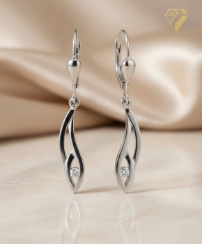 Brisur Ohrhänger Zirkonia 8Kt 333 WEISSGOLD