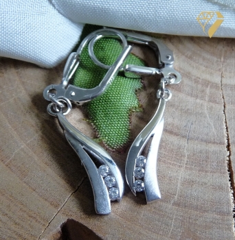 Preview: Brisur Ohrhänger Zirkonia 8Kt 333 WEISSGOLD