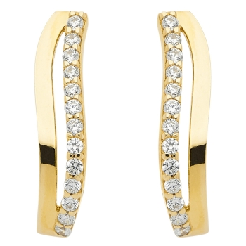 Creole 13x3,7m Zirkonia 8Kt 333 GOLD