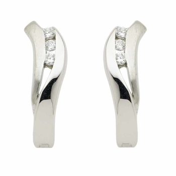 Creole 13,2x4,6mm Zirkonia 8Kt 333 WEISSGOLD