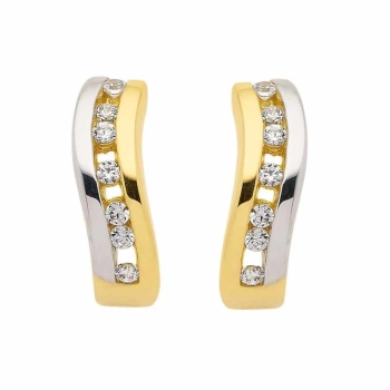 Creole 13,7x4,1mm bicolor Zirkonia 8Kt 333 GOLD