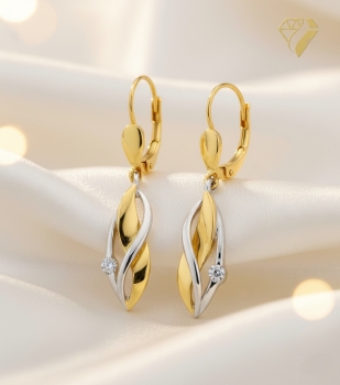 Preview: Brisur Ohrhänger Zirkonia 8Kt 333 GOLD