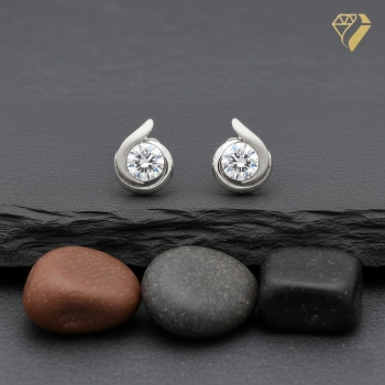 Preview: Ohrstecker Zirkonia 8Kt 333 WEISSGOLD