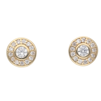 Ohrstecker 7,1mm rund Zirkonia 14Kt 585 GOLD