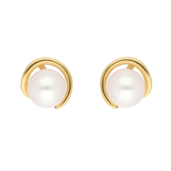 Ohrstecker Süßwasserzuchtperle 6,5mm 14Kt 585 GOLD