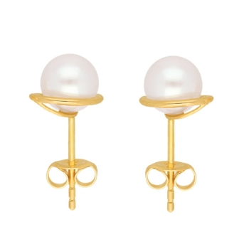 Ohrstecker Süßwasserzuchtperle 6,5mm 14Kt 585 GOLD