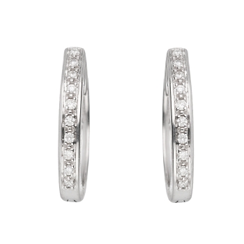 Creolen 14,1mm Brillant 0,07ct 14 Kt 585 WEISSGOLD