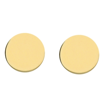 Ohrstecker runde Platte gravierbar 6mm 925 Silber vergoldet