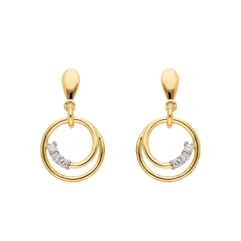 Ohrhänger Kreis 9,9mm mit Zirkonia 8kt 333 GOLD