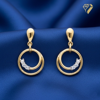 Preview: Ohrhänger Kreis 9,9mm mit Zirkonia 8kt 333 GOLD