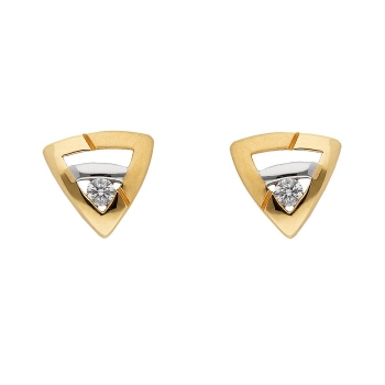 Ohrstecker Dreieck Breite 6,9mm mattiert poliert Zirkonia 8Kt 333 GOLD