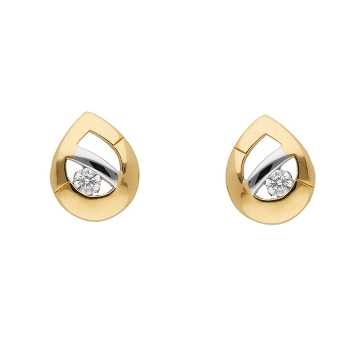 Ohrstecker Breite 7,8mm poliert Zirkonia 8Kt 333 GOLD
