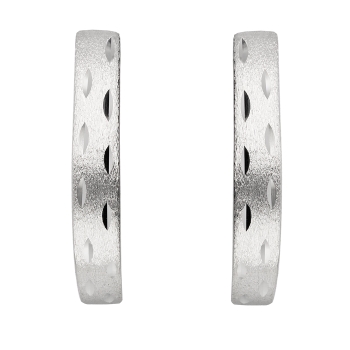 Creole 17x3,1mm satiniert diamantiert rhodiniert Silber 925