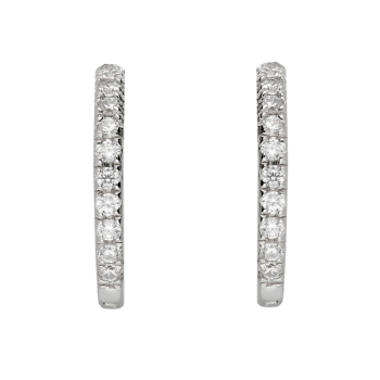 Creole 12,6x1,2mm Klappscharnier Zirkonias rhodiniert Silber 925
