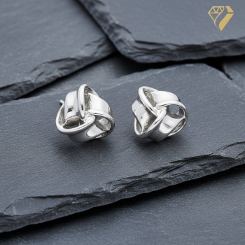 Preview: Ohrstecker 7mm Knoten 925 Silber