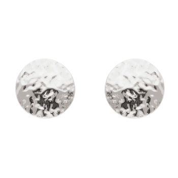 Ohrstecker Ohrring 8,7mm rund gehämmert Silber 925