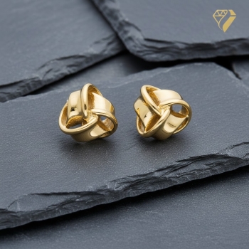 Ohrstecker 7mm Knoten 925 Silber vergoldet