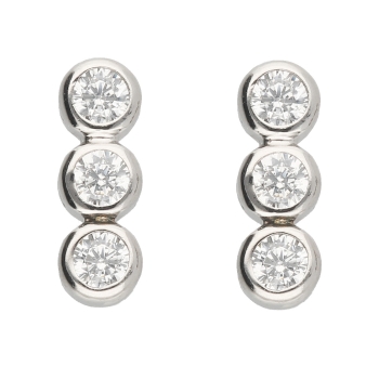 Ohrstecker Ohrring 8,5x2,9mm mit Zirkonias Silber 925