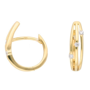 Creole Klappscharnier Zirkonia Ø14x4,1mm 8Kt 333 GOLD