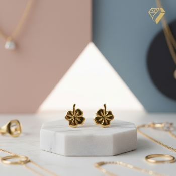 Preview: Stecker Kleeblatt 8Kt 333 GOLD