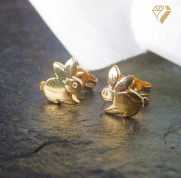 Preview: Stecker Hase 8Kt 333 GOLD