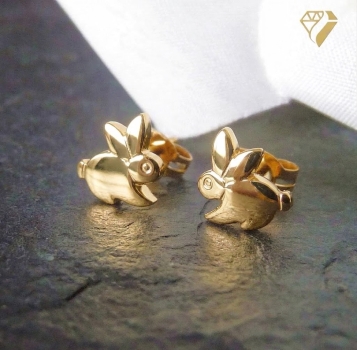 Preview: Ohrstecker Hase Gold