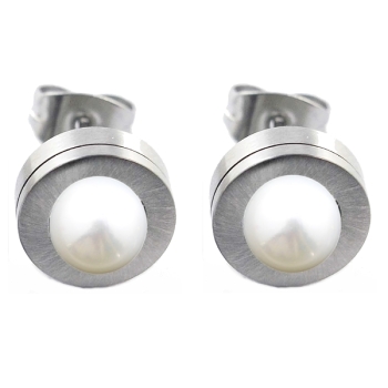 Ohrstecker Edelstahl 9mm mit Kristall Elements oder Süßwasserperle nach Wahl