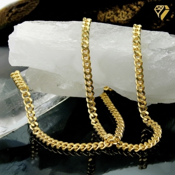 Preview: Collier Kette Panzer 2,7mm Silber 925 vergoldet 45cm