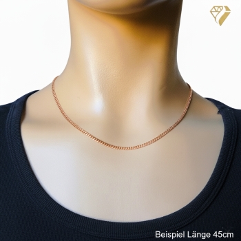 Preview: Collier Kette Panzer 2,10mm rose vergoldet Silber 925 55cm