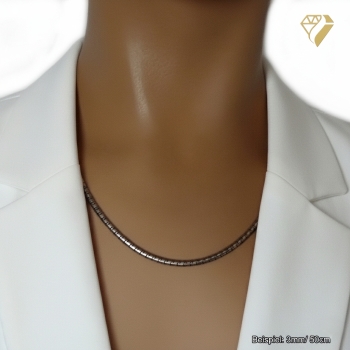 Preview: Exklusive Puzzlekette Collier 3 oder 4mm mit Bajonettverschluss Edelstahl