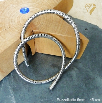 Preview: Exklusive Puzzlekette Collier 5 oder 6,5mm mit Bajonettverschluss Edelstahl