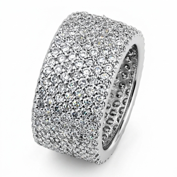 Ring mit Zirkonia 11mm 925 Silber Gr. 58