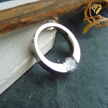 Anhänger Zirkonia 24mm Edelstahl
