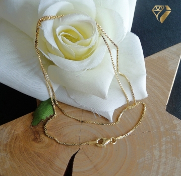 Preview: Collier Kette 1mm Venezianer vergoldet Silber 925 50cm