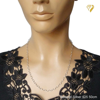 Kette Collier Anker oval rund 5,5mm Silber 925, vergoldet, rosé vergoldet 55cm