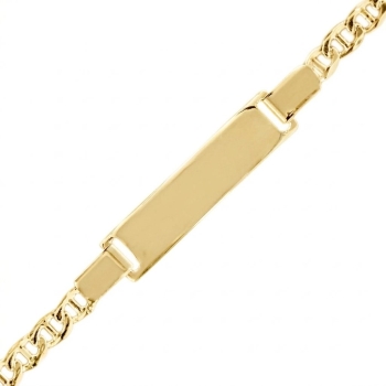 Schildarmband für Kinder 3mm Stegpanzerkette Gravurplatte Silber 925 vergoldet 16cm