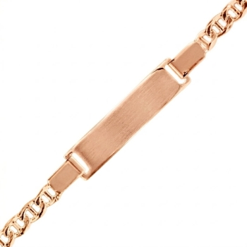 Schildarmband für Kinder 3mm Stegpanzerkette Gravurplatte Silber 925 rosé vergoldet 16cm