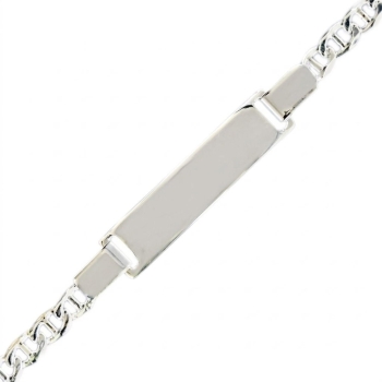 Schildarmband für Kinder 3mm Stegpanzerkette Gravurplatte Silber 925 16cm