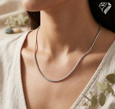 Preview: Collier Schlange 1,5mm 14Kt 585 WEISSGOLD 42cm