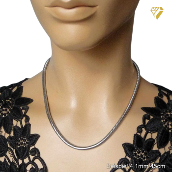 Edelstahlkette Schlangen Collier 4,1mm mit Karabinerverschluss Edelstahl