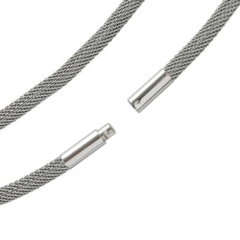 Exklusive Schlauchkette Collier Edelstahl 3mm mit Bajonettverschluss 45cm
