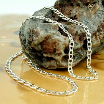 Preview: Collier Kette 4,2mm Stegpanzerkette glänzend Silber 925 50cm
