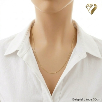 Preview: Collier Kette 1mm Venezianer vergoldet Silber 925 40cm