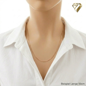 Preview: Collier Kette 1mm Venezianer rose vergoldet Silber 925 42cm