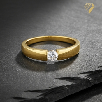 Preview: Ring Solitär Zirkonia 4mm 8Kt 333 Gold