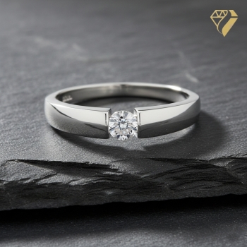 Preview: Ring Solitär Zirkonia 4mm 14Kt 585 Weissgold