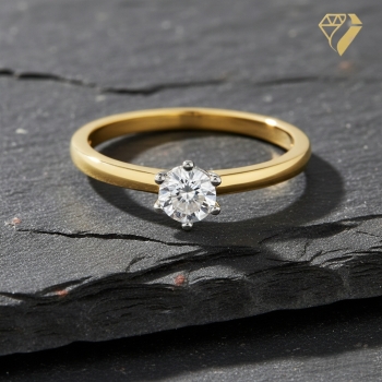 Preview: Ring Solitär Zirkonia 4mm 8Kt 333 Gold