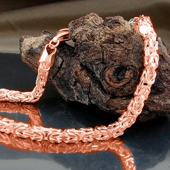 Armband 3mm Königskette 17-24cm rosé vergoldet Silber 925