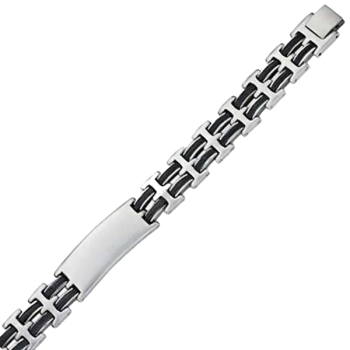 Armband Edelstahl ID Gravurplatte Trend 21,5cm