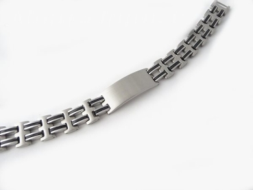 Armband Edelstahl ID Gravurplatte Trend 21,5cm